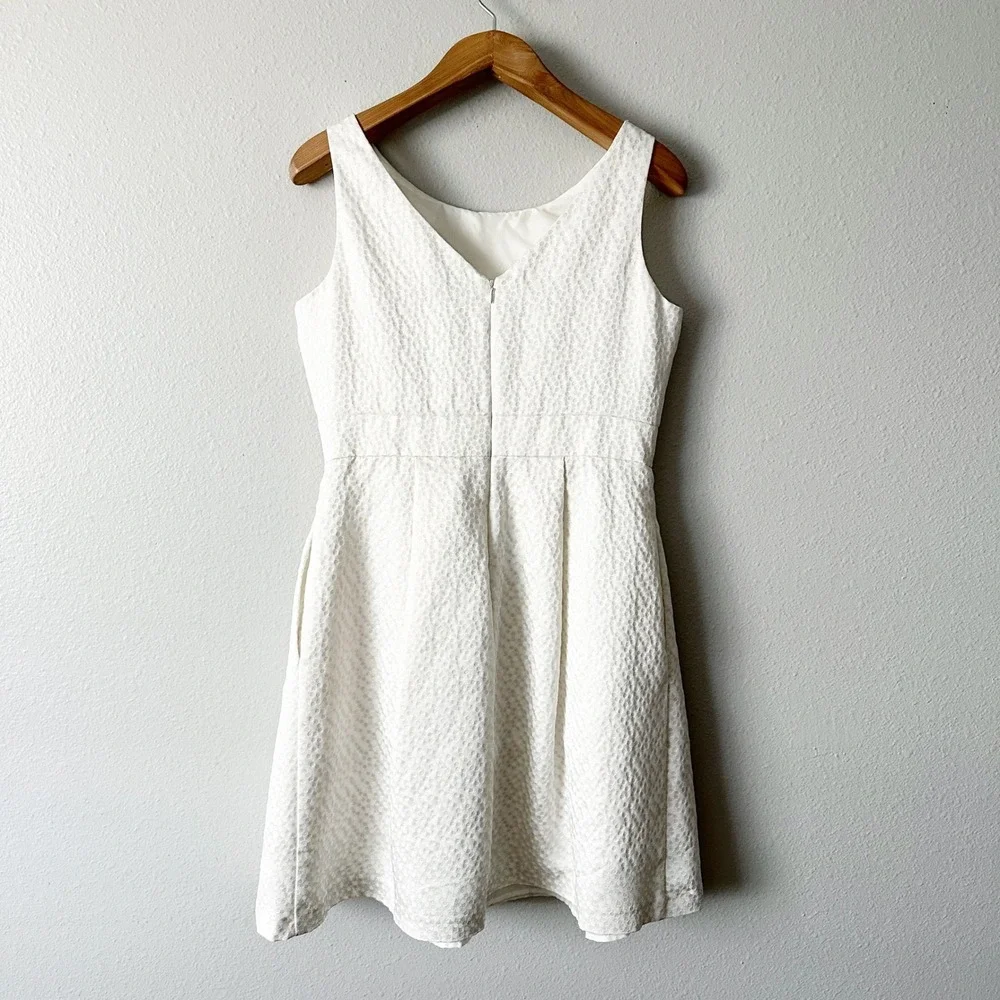 Eliza J White Shimmer Embellished Neckline Sleeveless‎ Fit Flare Dress Size 12 - Picture 7 of 15